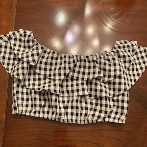 Dress Code Ruffled Crop Top, Elastic Top & Bottom